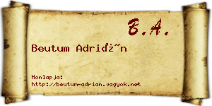 Beutum Adrián névjegykártya